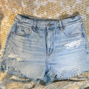 American Eagle Outfitters Light Blue Distressed Jean Shorts